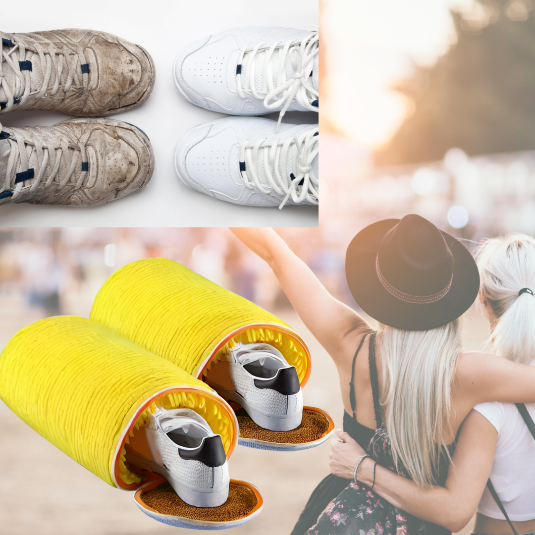Schoenen waszak™ - Eindelijk een waszak die je festivalschoenen met gemak aankan!